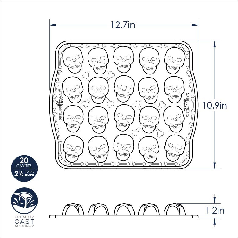 Nordic Ware Skull Bites Cakelet Pan