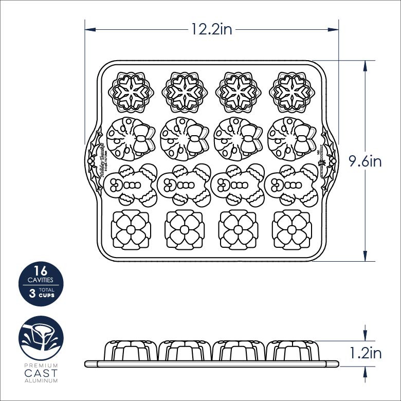 Holiday Teacakes Cakelet Pan - Nordic Ware