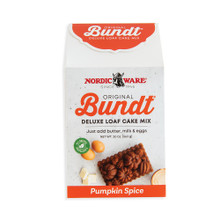 Nordic Ware Pumpkin Spice Quick Bread Mix package, orange and brown autumn-themed design with product photo