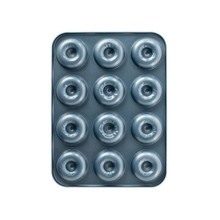 Nordic Ware aluminum mini donut pan with 12 cavities, twilight blue non-stick coating