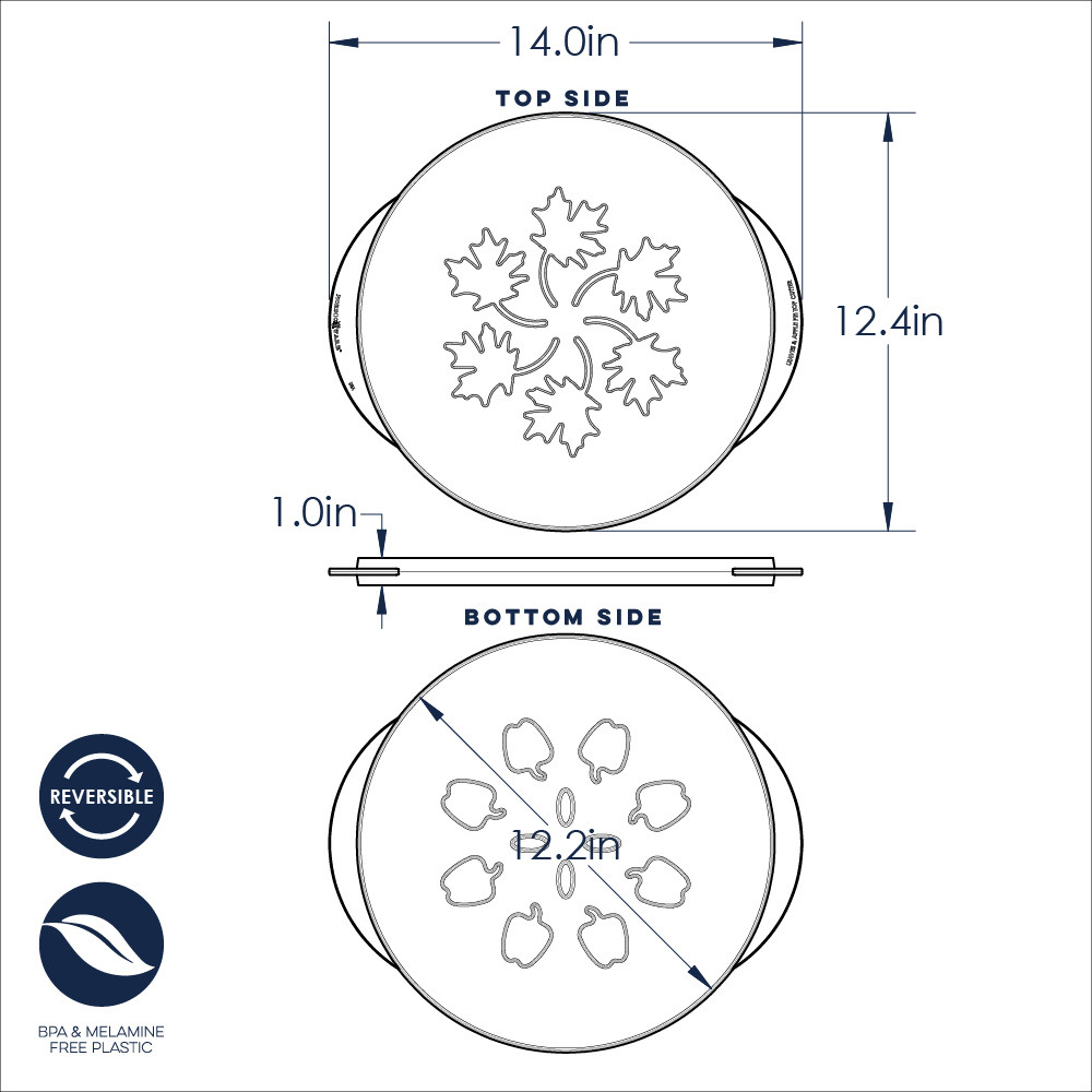 Nordic Ware aluminum pie top cutter with reversible leaves and apples design, silver finish, 12-inch diameter