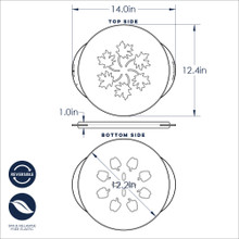 Nordic Ware aluminum pie top cutter with reversible leaves and apples design, silver finish, 12-inch diameter