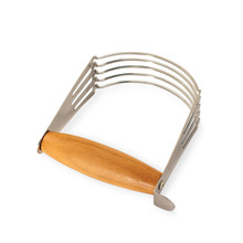Nordic Ware pastry blender with five curved metal blades and natural beechwood handle