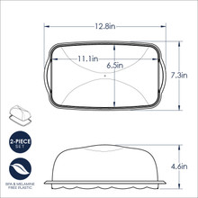 Nordic Ware clear plastic loaf cake keeper with white base, rectangular storage container with fitted lid