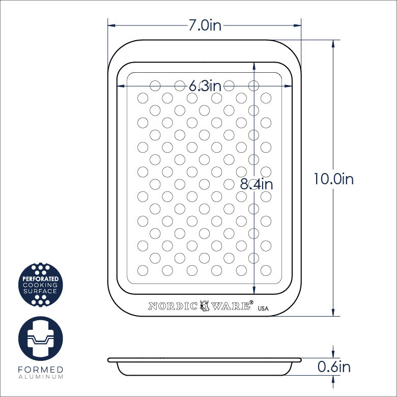 Nordic Ware Naturals aluminum compact crisping sheet with wire rack, rectangular silver finish