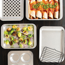 Nordic Ware Naturals aluminum compact ovenware set with rectangular baking dishes, natural silver finish