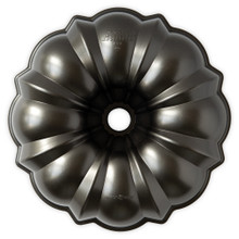 Nordic Ware Original ProCast aluminum bundt pan with fluted design, dark graphite nonstick interior and exterior