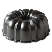 Nordic Ware Original ProCast aluminum bundt pan with classic fluted design and dark graphite nonstick interior