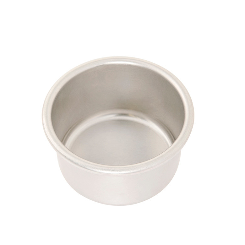 Nordic Ware aluminum 4-inch round layer cake pan, natural silver finish with straight sides