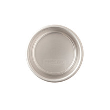 Nordic Ware Naturals aluminum 4-inch round layer cake pan, natural silver finish, overhead view