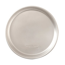 Nordic Ware Naturals aluminum round layer cake pan, 10-inch diameter, natural silver finish, overhead view