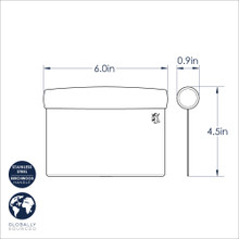 Nordic Ware dough scraper with curved stainless steel blade and natural beechwood handle, shown with dimensional measurements