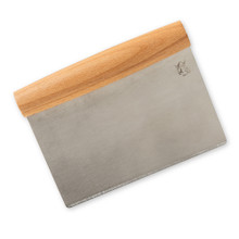 Nordic Ware dough scraper with curved stainless steel blade and natural beechwood handle