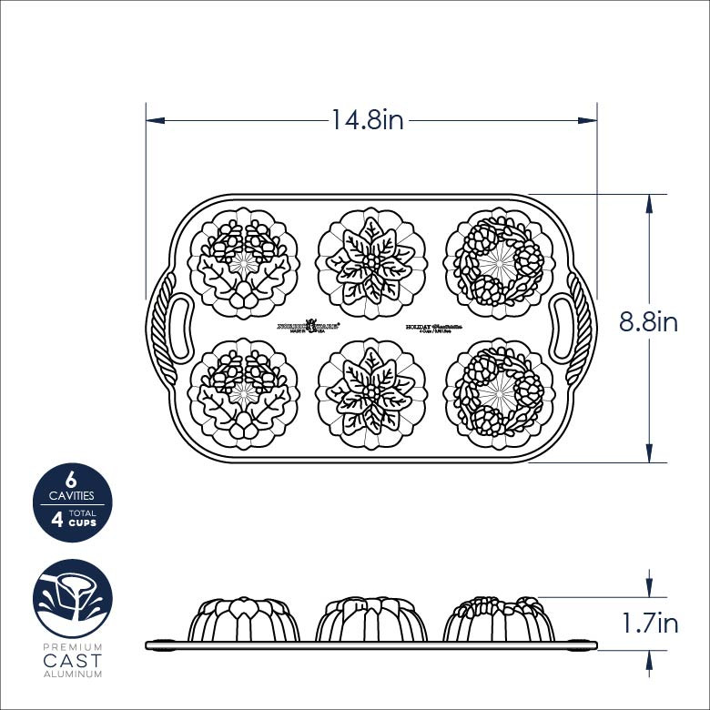 Wreathlettes Pan | Holiday Bakeware | Christmas Baking Pans
