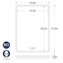 Nordic Ware Naturals aluminum baking sheet set dimensional drawing showing measurements and specifications
