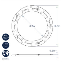 Nordic Ware aluminum adjustable pie crust shield, circular ring with removable segments, natural silver finish