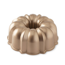 Nordic Ware cast aluminum bundt pan with classic fluted design, toffee bronze exterior finish