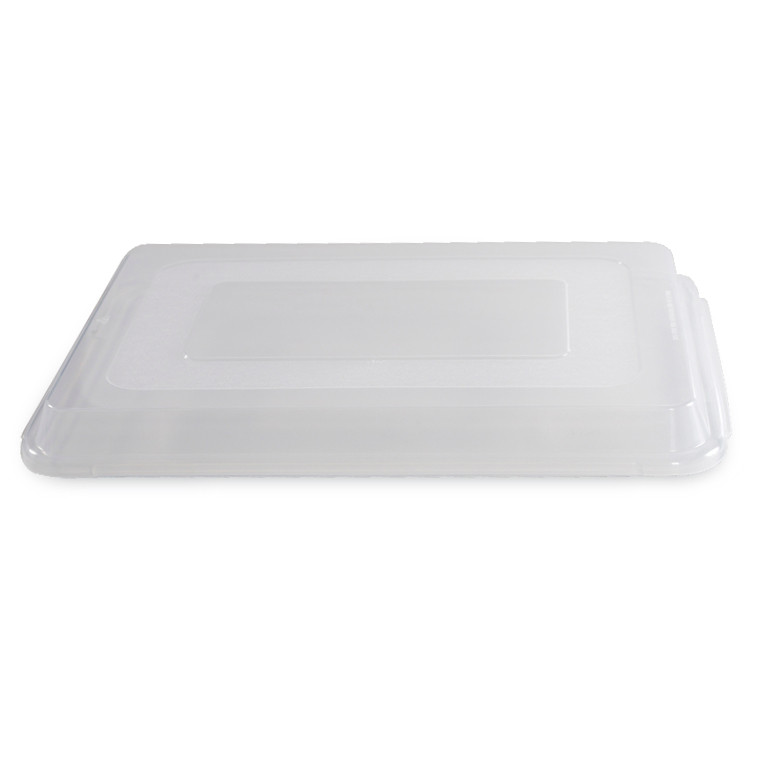Nordic Ware white plastic half sheet cover with clear center panel and raised edges
