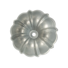 Nordic Ware aluminum bundt pan with classic fluted design, silver interior, 12-cup capacity