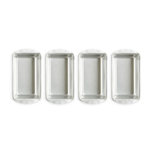 Nordic Ware Naturals aluminum mini loaf pans set of 4, rectangular baking pans with natural silver finish
