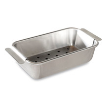 Nordic Ware aluminum meatloaf pan with perforated lifting trivet insert, natural silver finish