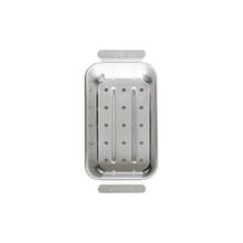 Nordic Ware aluminum meatloaf pan with perforated lifting trivet insert, natural silver finish