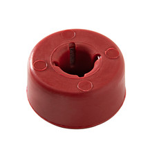 Nordic Ware red plastic pressure regulator weight, circular with center opening and positioning notches