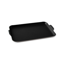 Nordic Ware mini griddle with black non-stick surface, rectangular shape with dual handles