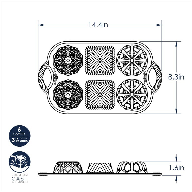 Geo Bundtlette® Pan | Cast Aluminum Bakeware | Nordic Ware
