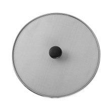 Nordic Ware 13-inch stainless steel spatter cover with fine mesh screen and black center knob handle