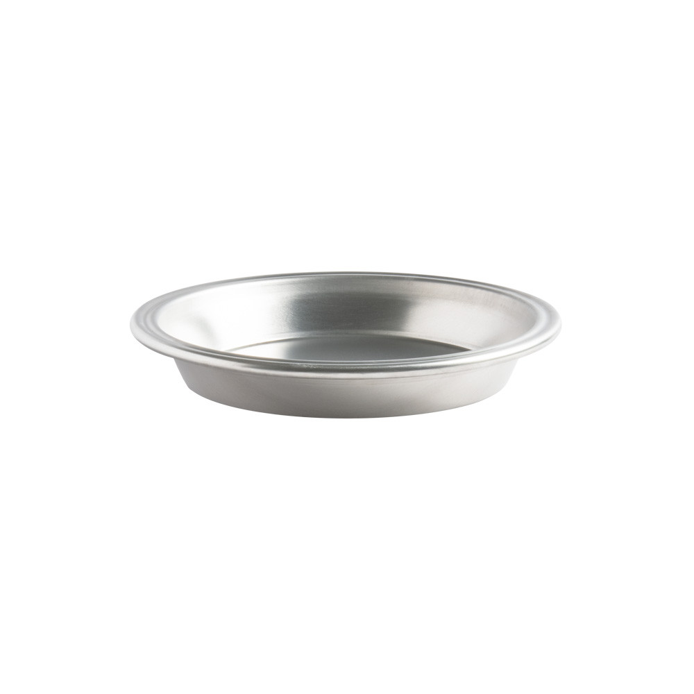 Nordic Ware aluminum pie pan with clear plastic high dome lid, natural silver finish with handles