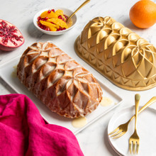 loaf cake baked in Nordic Ware Jubilee pan