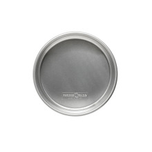 Nordic Ware Naturals 8-inch round aluminum layer cake pan with natural silver finish and raised rim