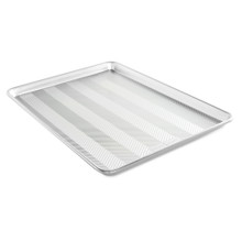 Nordic Ware Prism Big Sheet aluminum baking pan with textured surface and raised rim, natural finish