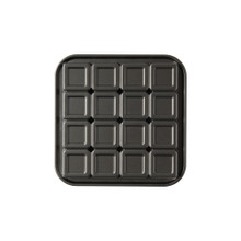 Nordic Ware aluminum brownie bites pan with 12 square cavities, natural silver finish baking mold