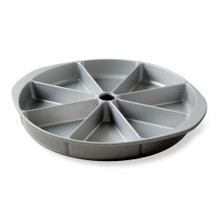 Nordic Ware aluminum scone and cornbread baking pan with 8 triangular wedge-shaped cavities, natural silver finish