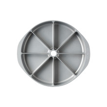 Nordic Ware aluminum scone and cornbread baking pan with 8 triangular wedge-shaped cavities, natural silver finish
