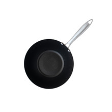 nordic ware spun 10 inch medium sized wok with silver handle