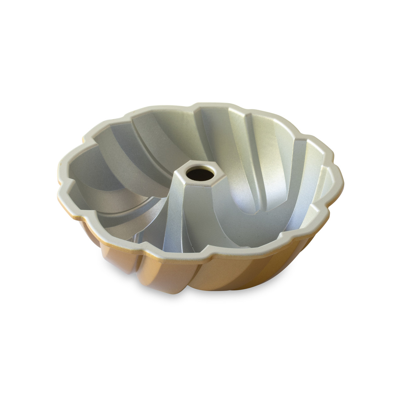 Nordic Ware 75th Anniversary Braided Bundt pan interior, aluminum with intricate rope-like braided pattern design