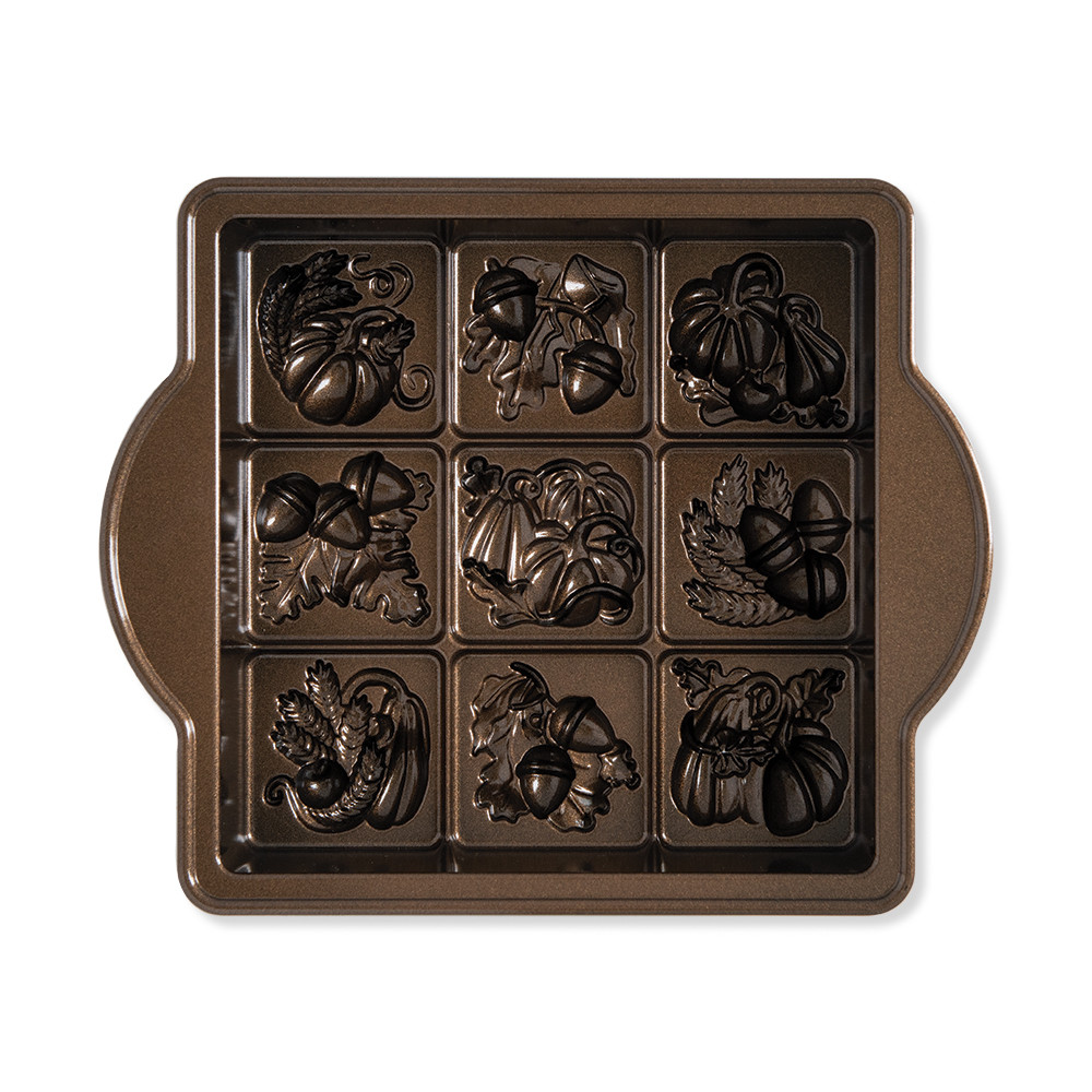 Seasonal Squares Pan | Autumn Cake Pan | Fall Bakeware | Nordic Ware
