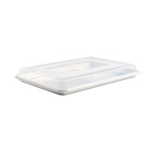 Nordic Ware aluminum half sheet baking pan with clear plastic storage lid, natural silver finish