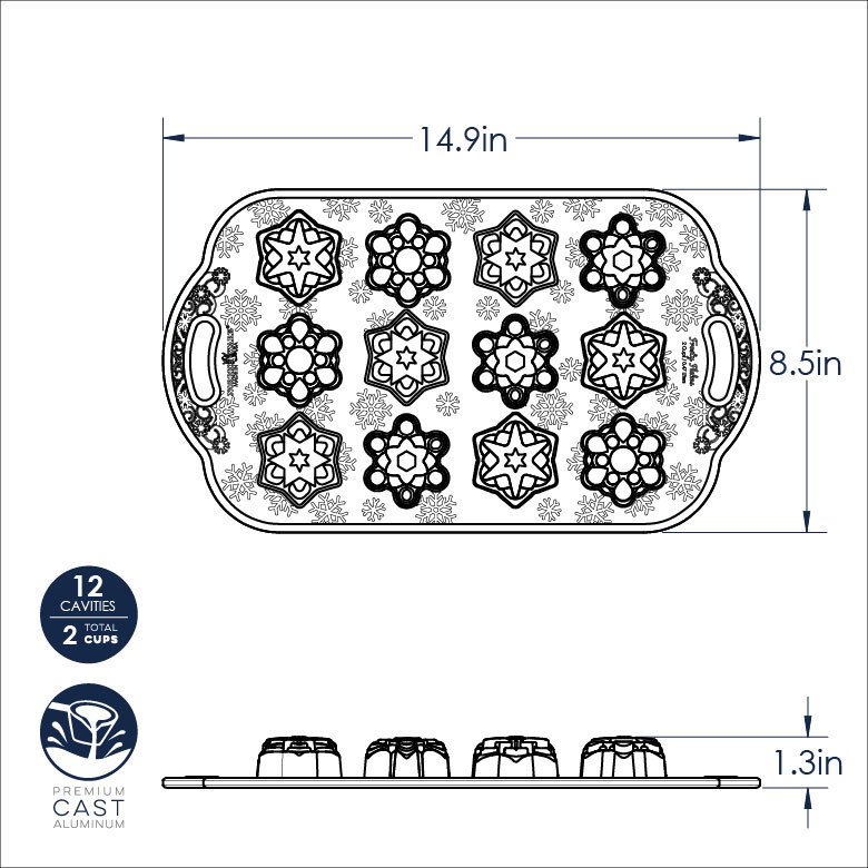 Frosty Flakes Bites Pan | Holiday Bakeware | Christmas Baking Pans Frosty Flakes Bites Pan | Holiday Bakeware | Christmas Baking Pans