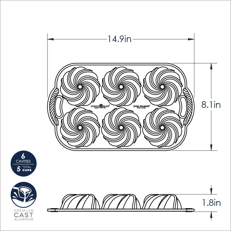 Swirl Bundtlette Pan | Cast Aluminum Bakeware | Nordic Ware