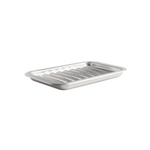 Nordic Ware aluminum broiler pan set with ribbed rack insert, natural silver finish, rectangular shape