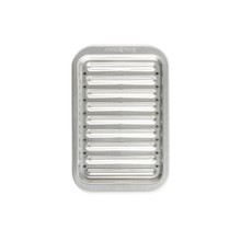 Nordic Ware aluminum broiler pan set with ribbed rack and rectangular drip tray, natural silver finish