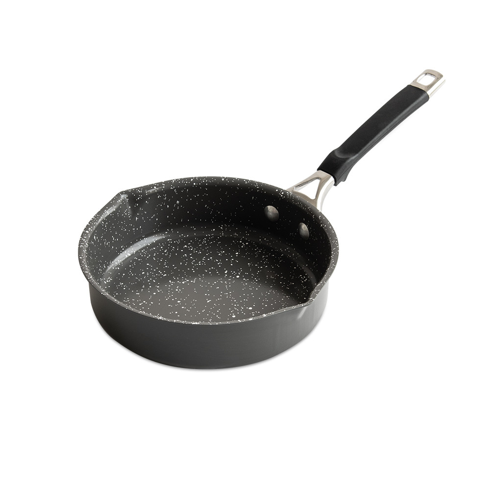 Nordic Ware Verde 8-inch skillet with green ceramic nonstick coating, angled view showing interior and handle