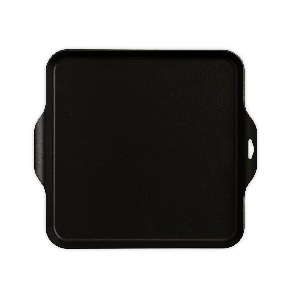 Nordic Ware Square Griddle King, black non-stick aluminum cookware with flat cooking surface and low rim