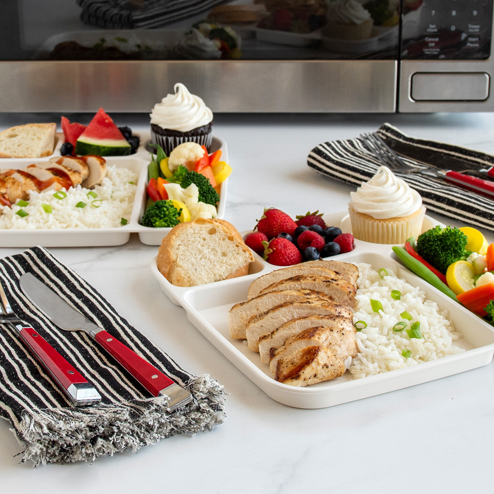 Divided Meal Tray - Set of 2| Microwave Dinnerware | Nordic Ware