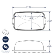 Nordic Ware aluminum loaf cake keeper with clear lid, rectangular fluted pan and matching storage cover