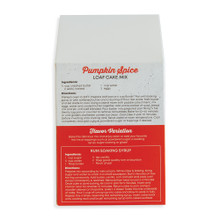 Back of Nordic Ware pumpkin spice quick bread mix package showing baking instructions and ingredients